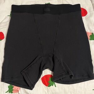 Skims Black Ribbed Boxer Shorts